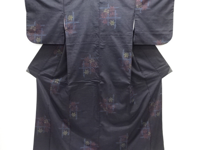 JAPANESE KIMONO / YUKI TSUMUGI / WOVEN MAPLE LEAVES